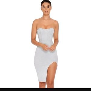 Suede knee length dress